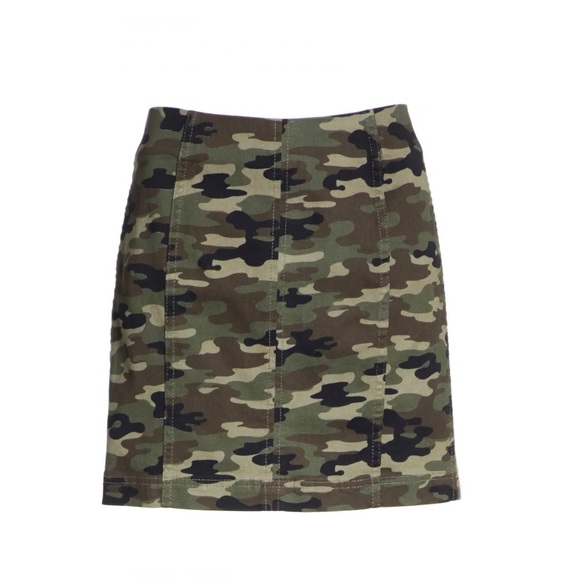 Free People Modern Femme Camo Mini Skirt Size 6 - Picture 3 of 7